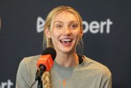 Cameron Brink during a press conference (Image via Getty)